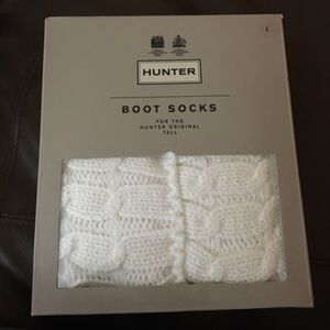 NIB Hunter Tall Boot Socks White Large